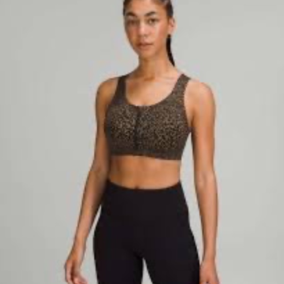 Lululemon Enlite High Support Sport Warped Grain Artifact Black Bra Sz 38DD‎